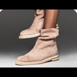 Tamara Mellon Off Duty Boots in Buff Suede